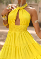 Sukienka na ramiączkach Latino Princess bananowa