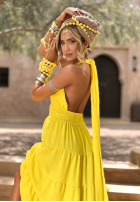 Sukienka na ramiączkach Latino Princess bananowa