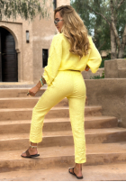 Materiałowe spodnie Afternoon Sun bananowe