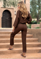 Materiałowe spodnie Afternoon Sun czekoladowe