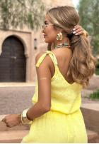 Lniany top Summery Essentials bananowy