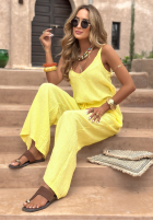 Lniany top Summery Essentials bananowy