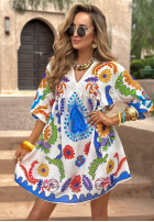 Indian Ocean light beige patterned dress