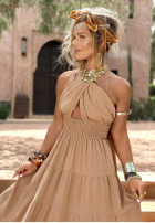 Sukienka na ramiączkach Latino Princess beżowa