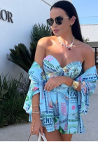 La Milla Sunbathing Today patterned swimsuit body blue