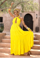 Sukienka na ramiączkach Latino Princess bananowa