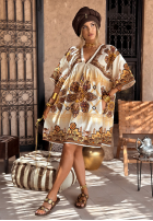 Wzorzysta sukienka Smell The Sea beżowa