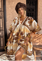 Wzorzysta sukienka Smell The Sea beżowa