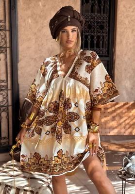 Smell The Sea beige patterned dress