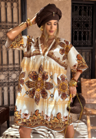 Wzorzysta sukienka Smell The Sea beżowa