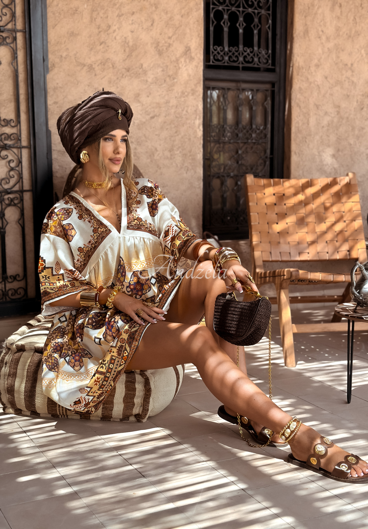 Smell The Sea beige patterned dress