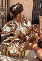 Wzorzysta sukienka Smell The Sea beżowa