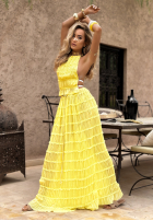 Komplet top i spódnica Letters To Summer bananowy