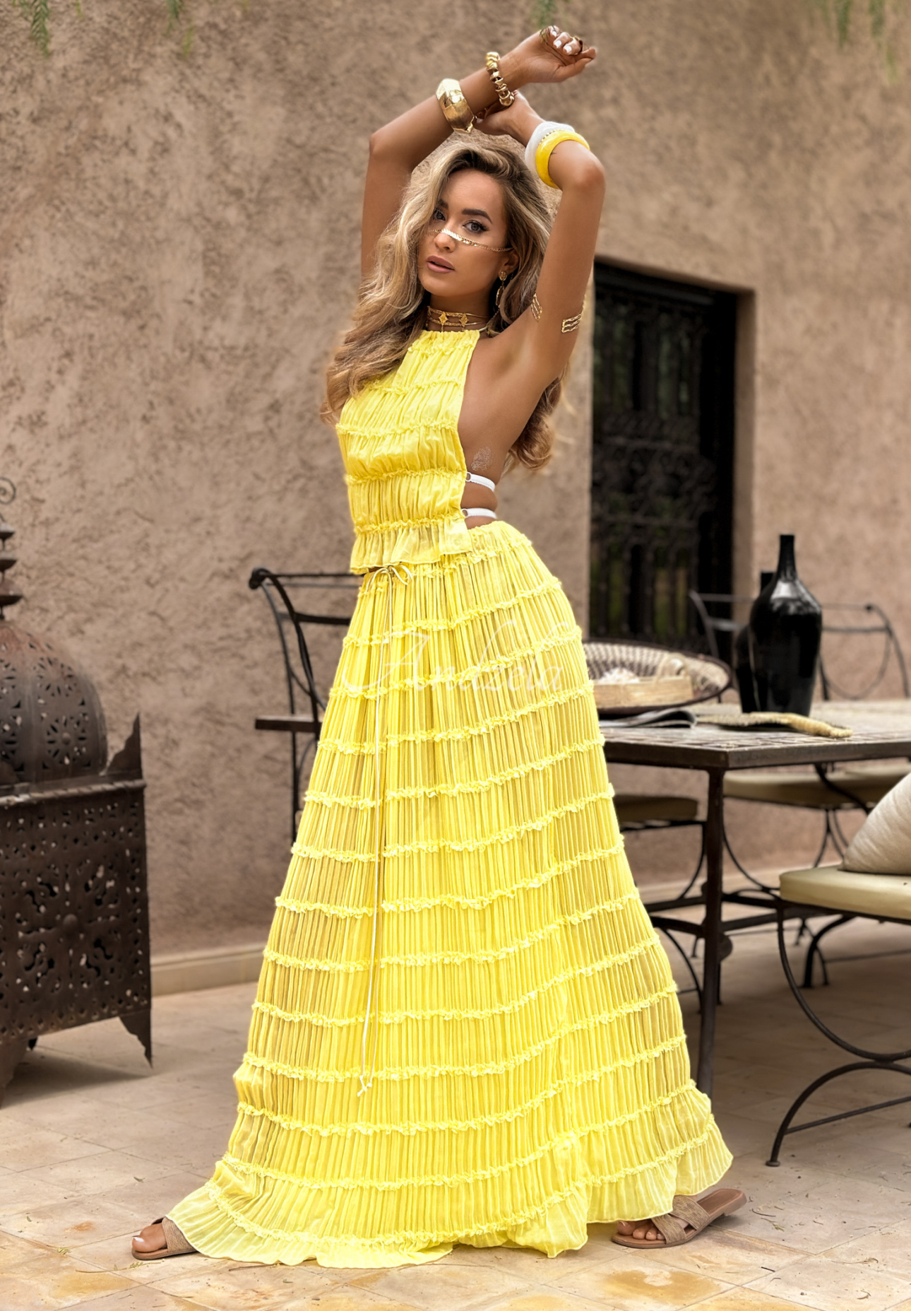 Complete top in spódnica Letters To Summer bananowy