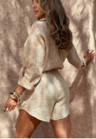 Lniane krótkie spodenki Luxury Villa beżowe