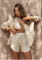 Lniana koszula Luxury Villa beżowa