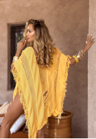 Narzutka plażowa z frędzlami boho Sunshine Perfection bananowa