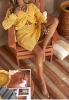 Ażurowy komplet boho I've Missed You Summer bananowy