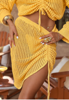 Ażurowy komplet boho I've Missed You Summer bananowy