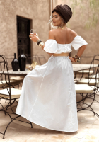 Sukienka hiszpanka z paskiem Summer Villa biała