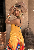 Wzorzysta sukienka maxi na ramiączkach Ananya pomarańczowa