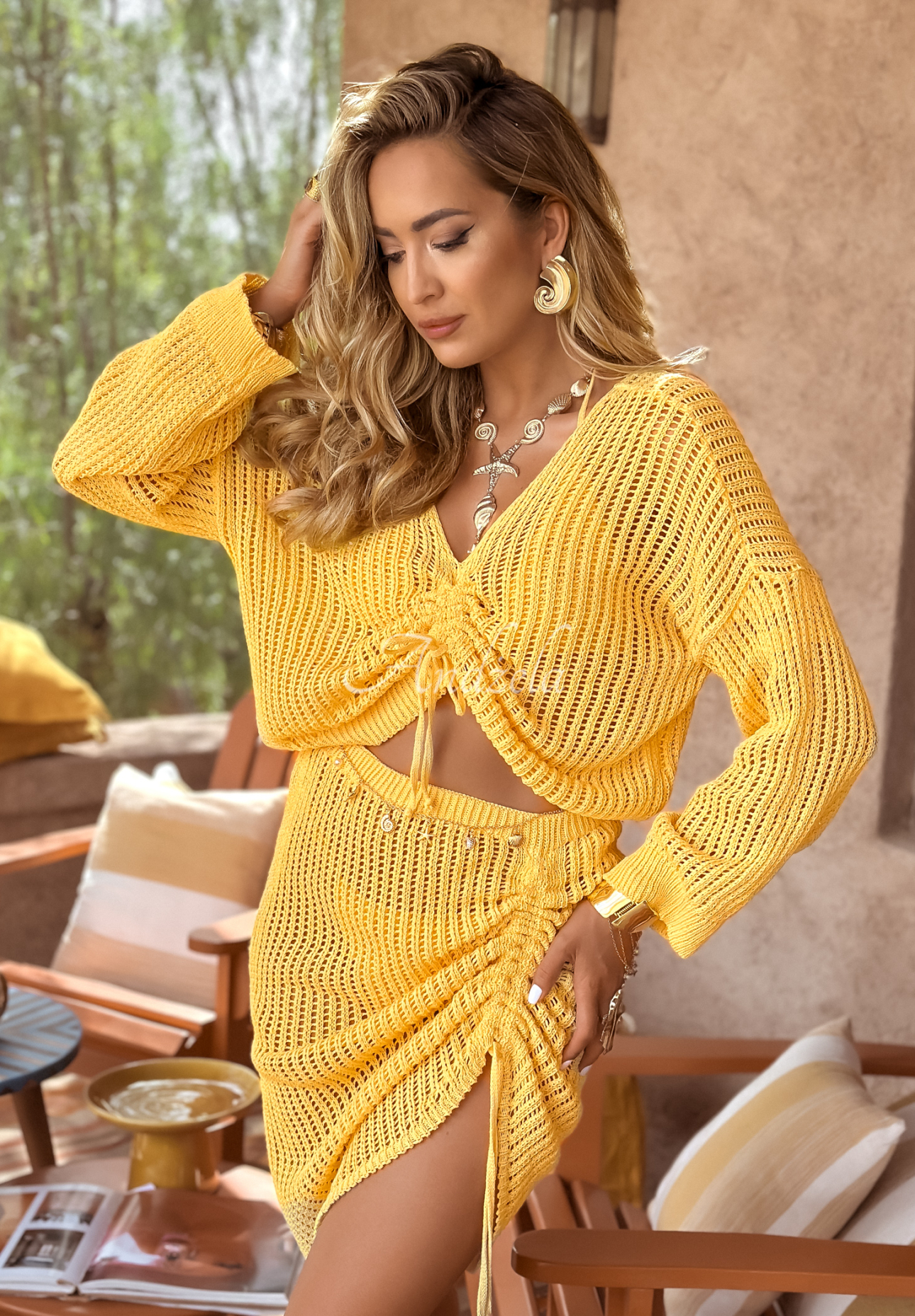 I've Missed You Summer banana openwork boho set