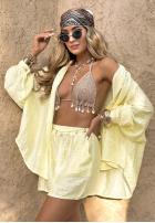 Krótkie spodenki Forever June bananowe