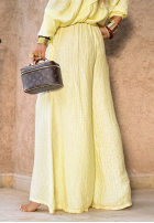 Materiałowe spodnie wide leg Forever June bananowe