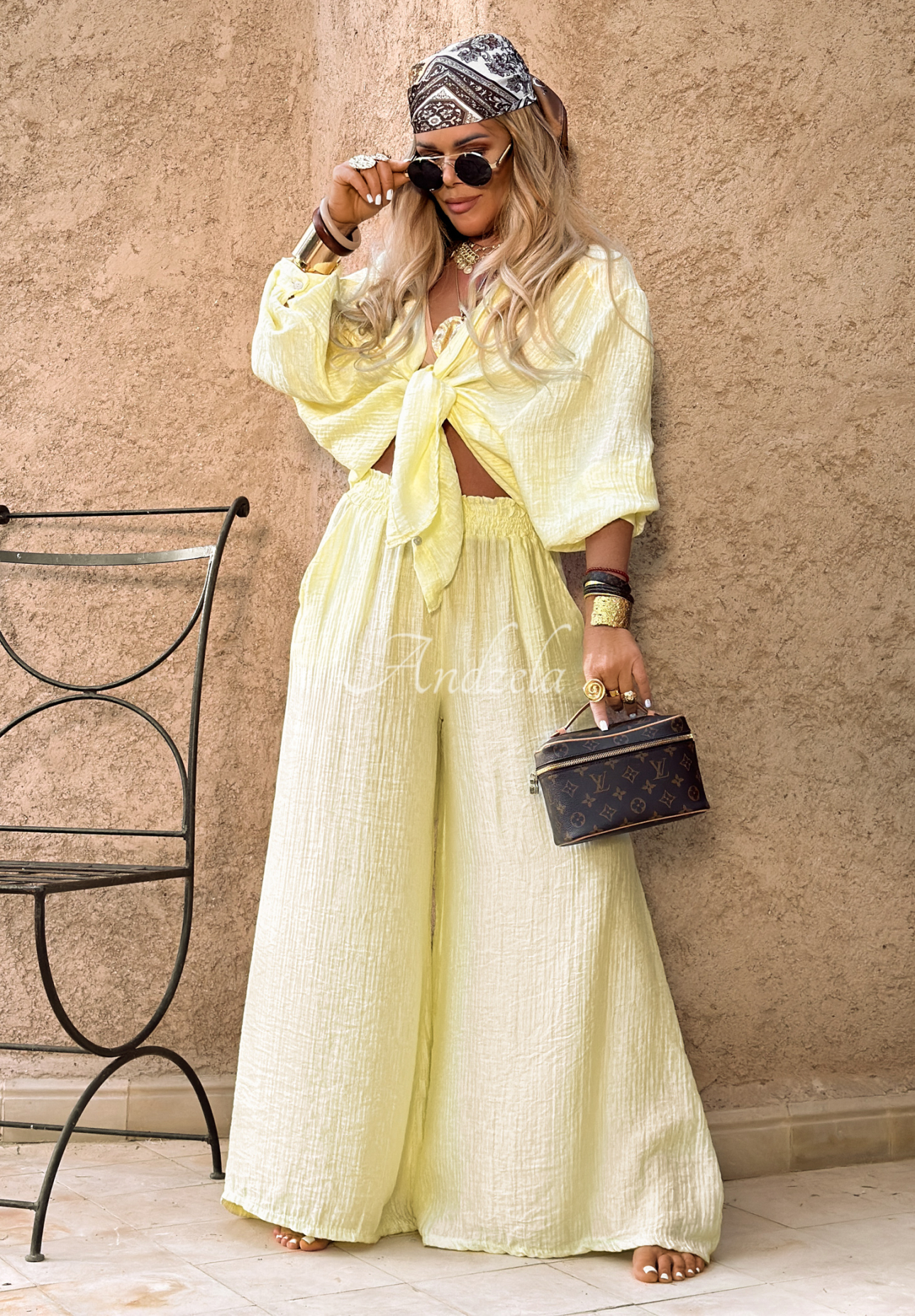 Muslin wide leg Forever Holidays banana pants