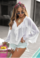 Bluzka z falbankami Like The Cloud biała