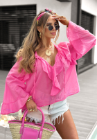 Bluzka z falbankami Like The Cloud różowa