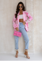 Marynarka w kwiaty Truly Embrace różowa