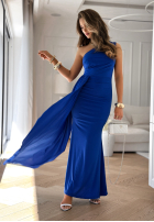 Time To Dance asymmetrical maxi dress cobalt blue