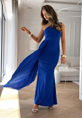 Time To Dance asymmetrical maxi dress cobalt blue
