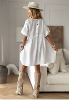 Sukienka z falbankami Tidepool Whispers biała