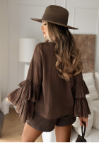 Koszula z falbankami Who You Really Are czekoladowa