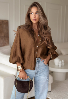 Koszula z koronką Gentle Breeze czekoladowa