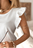 Bluzka z falbankami Melville Island biała