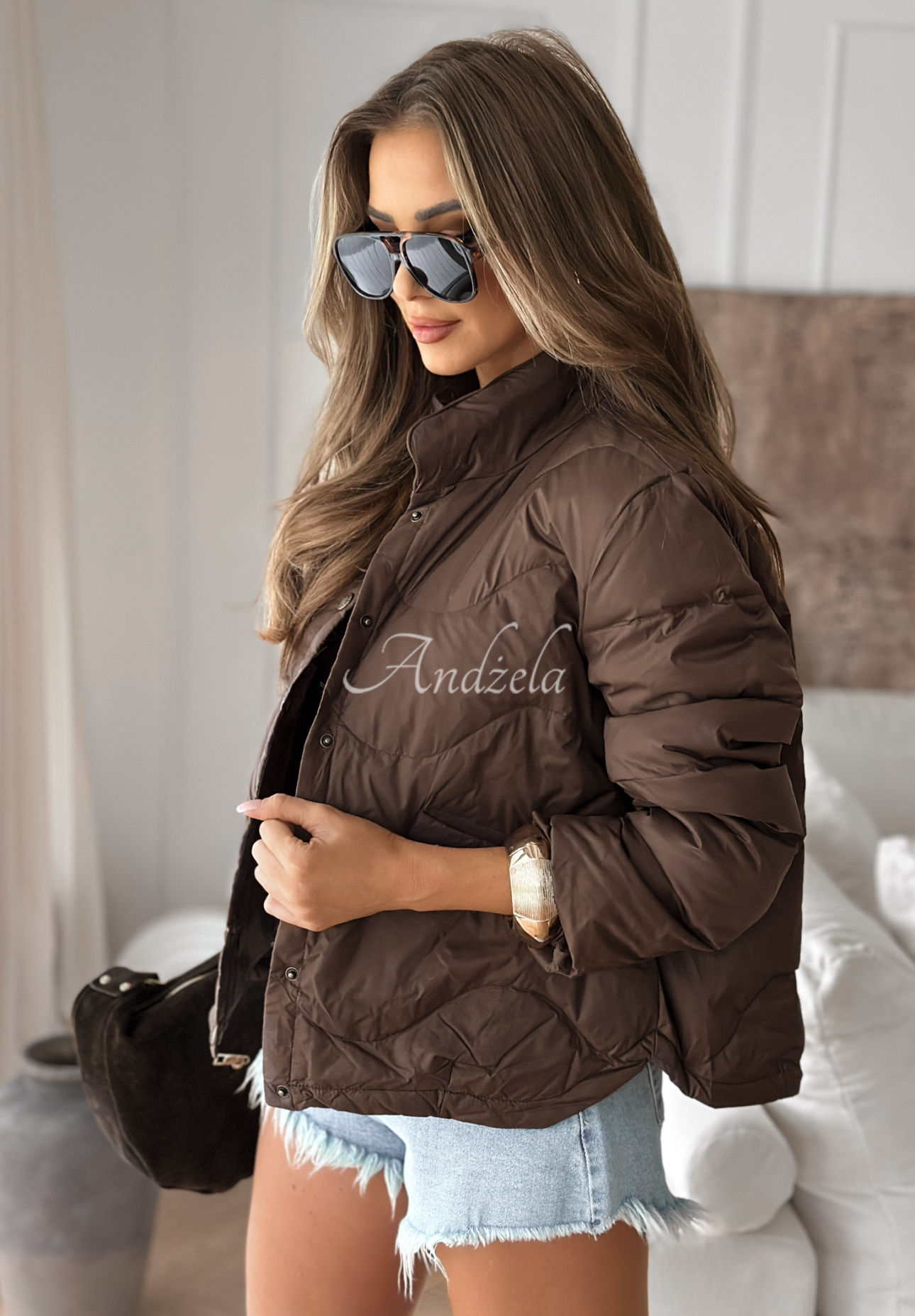 Last Thing chocolate short down jacket