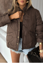 Krótka puchowa kurtka Last Thing czekoladowa