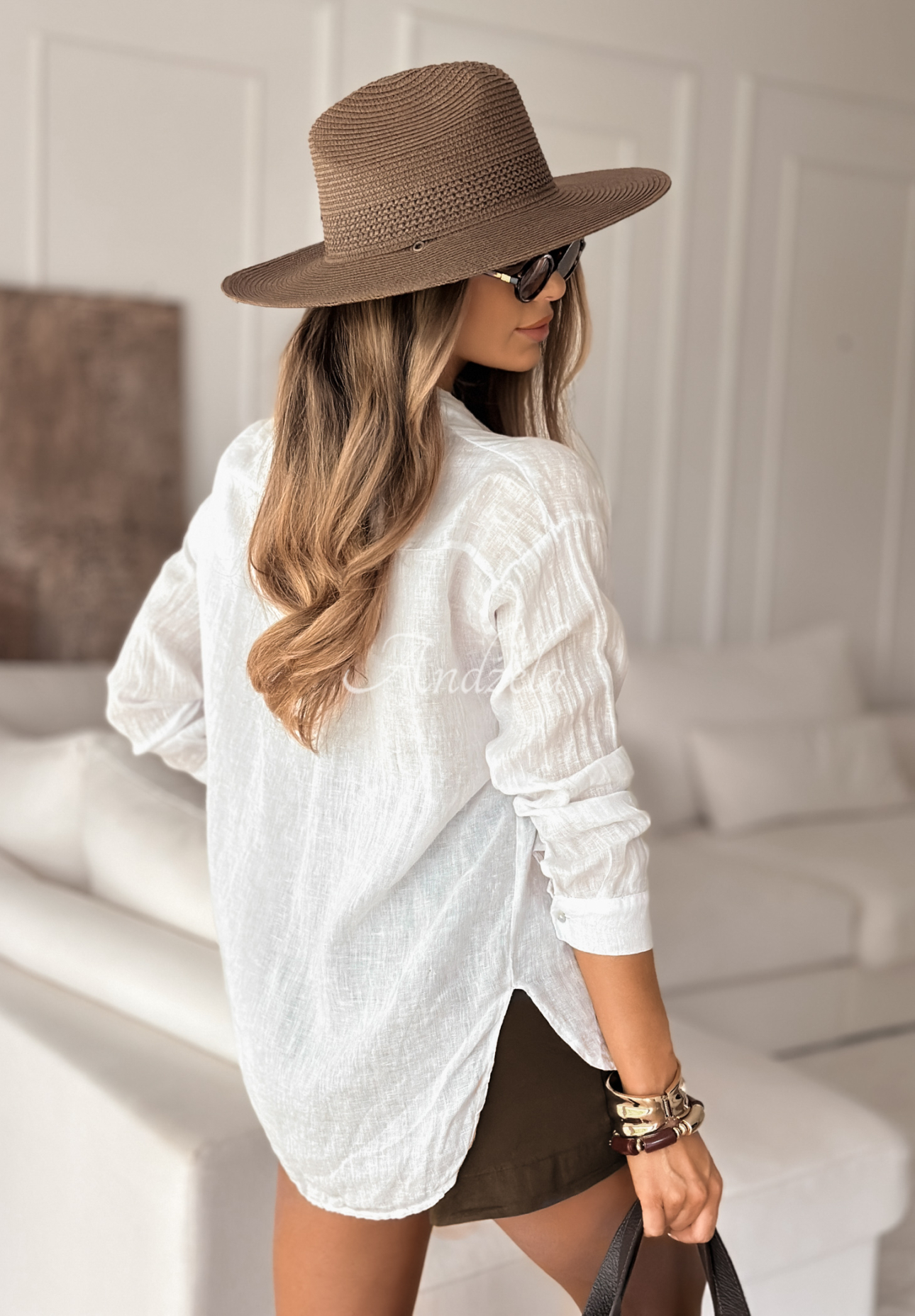 Lniana koszula Vilano Beach biała