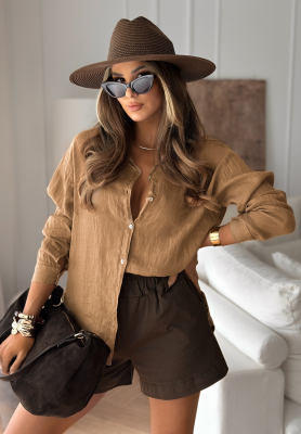 Vilano Beach camel linen shirt