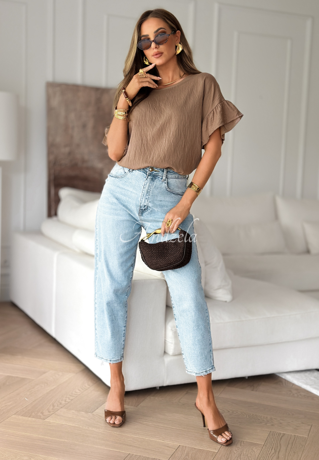 Bluzka oversize Memories Are Forever czekoladowa