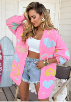 Kardigan w serca Ever Romantic różowy