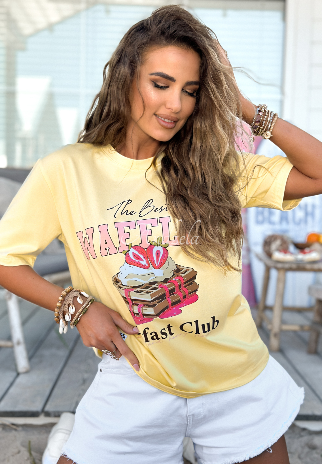 MC The Best Waffles banana print t-shirt