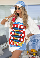 T-shirt z nadrukiem MC Sardinia ecru