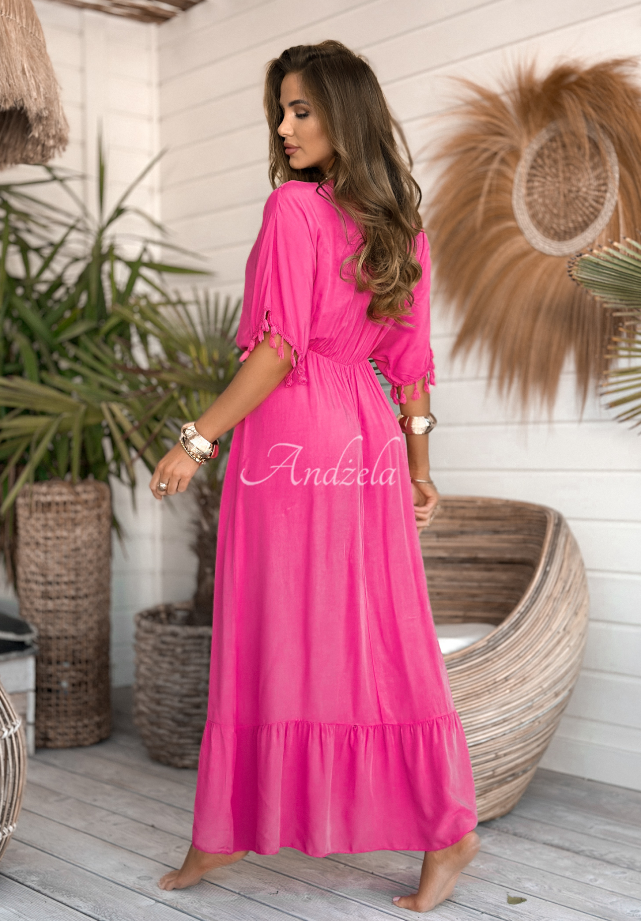 Viscose maxi dress Rainbow Lakes pink