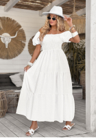 Sukienka maxi z bufkami Summery Queen biała