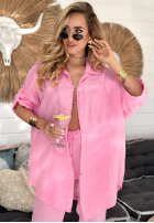 Lniana koszula Sun Symphony różowa