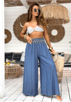 Spodnie wide leg Extremely Welcome niebieskie